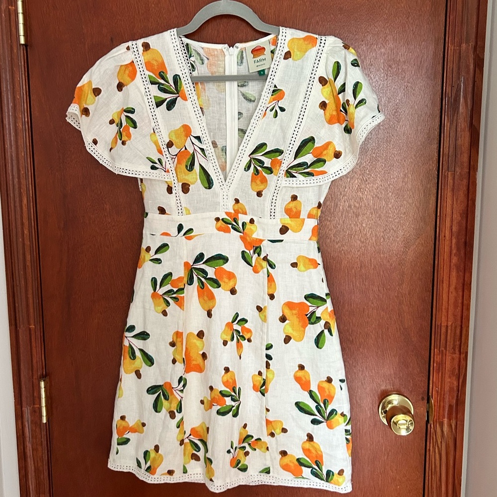 FARM Rio White and Orange Floral Mini Dress - Picture 5 of 8